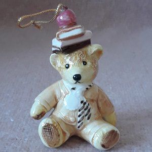 Bialosky Bear Porcelain Christmas Ornament, Vintage 1984--"Butch"